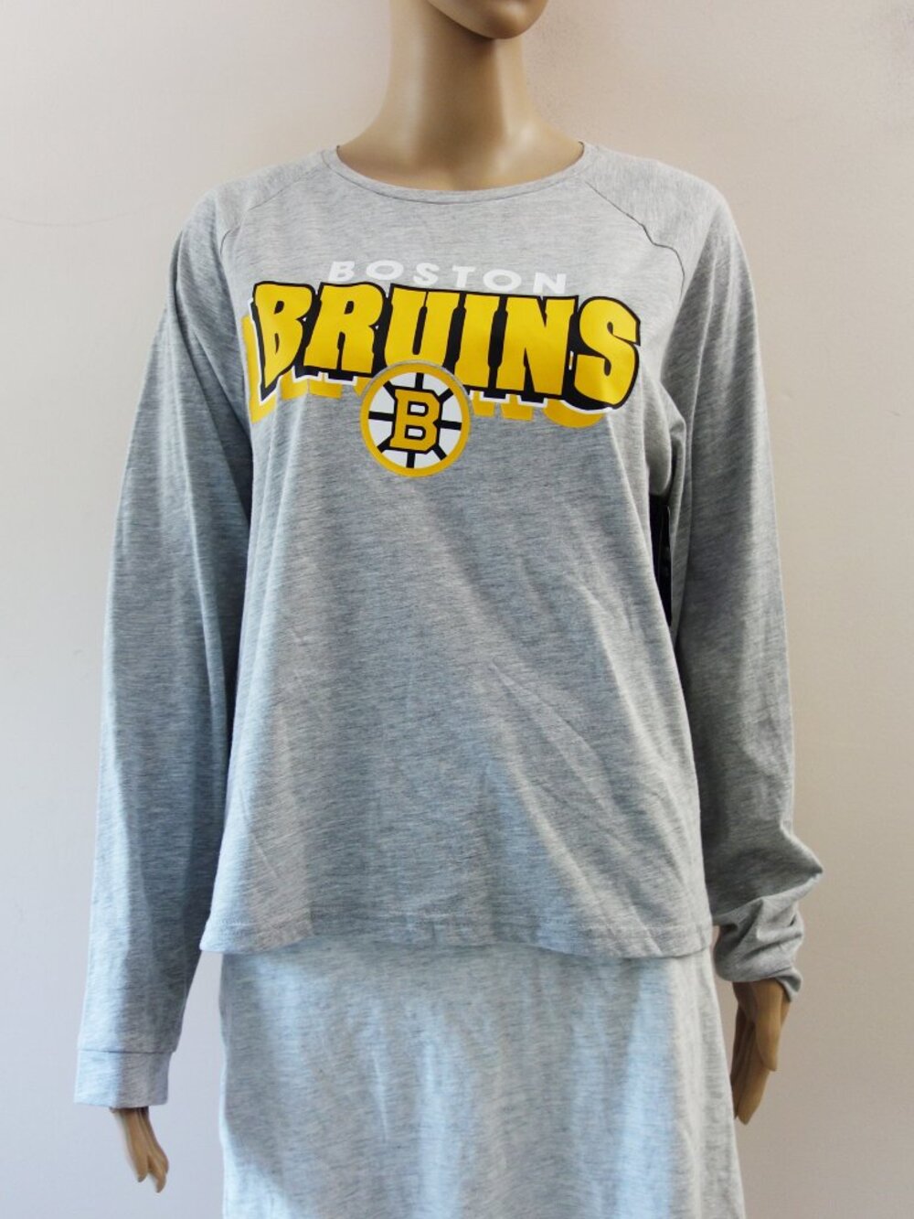 NHL Bottom Drawer Women's Long Sleeve Boston Bruins Sleep Top (L) NWT!